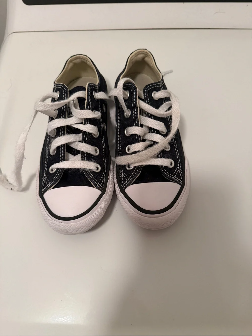 Converse Kids Black and White Canvas Low-Top Sneakers